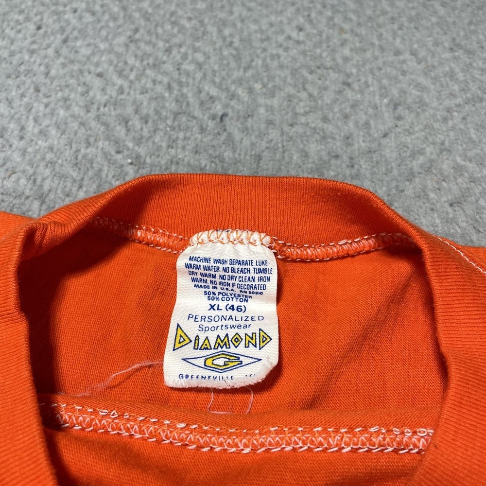 Vintage Tennessee Volunteers Shirt Mens XL Orange NCAA Football Diamond 80s - Picture 4 of 10